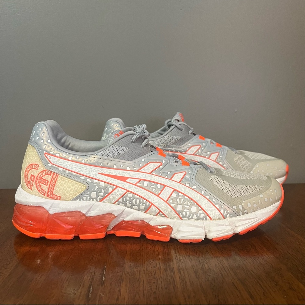 Asics Gray and Orange Athletic Shoes